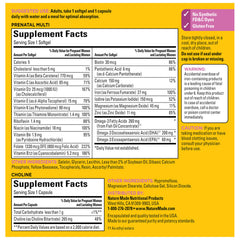 Nature Made Prenatal softgel and choline pack for complete daily nutrients
