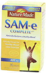 Nature Made Sam-e Complete packaging detail with serving size and count