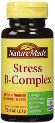 Nature Made Stress B-Complex tablets with vitamin C and zinc for daily energy support