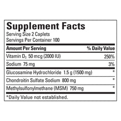 Nature Made TripleFlex bottle label closeup highlighting MSM and chondroitin for flexible movement.
