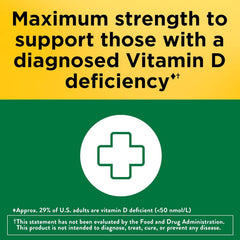 Nature Made Vitamin D3 10000 IU softgels capsules image emphasizes easy daily supplementation.