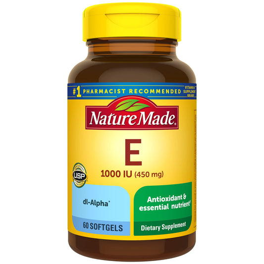 Nature Made Vitamin E 450 mg softgels bottle front for daily antioxidant support