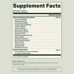 Nature M.D. Enzyme 365 on-table use scenario with meals and fiber-rich foods.