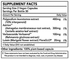 Nature Restore California-made label showcasing vegan, non-GMO formulation