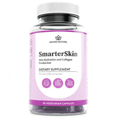Nature Restore SmarterSkin bottle showing the triple botanical blend for radiant skin
