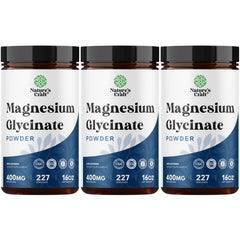 Nature's Craft Potent Magnesium Glycinate Powder bottle angled view for daily calm support.