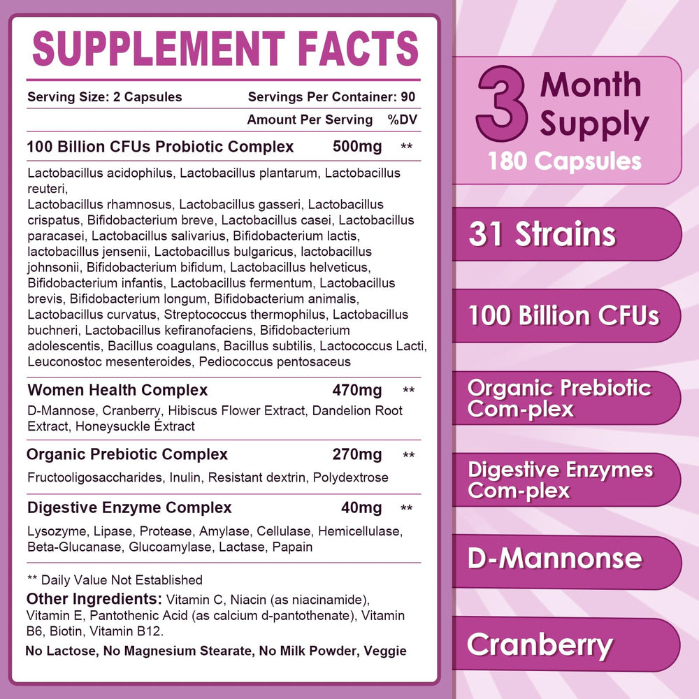Nature Target Probiotics for Women capsules close-up showing dairy-free, non-GMO formulation