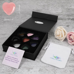 Nature Wonders crystal hearts in soft pouch for travel calm