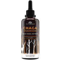 Naturealm Chaga tincture bottle with dropper showing tincture for immune support and antioxidants