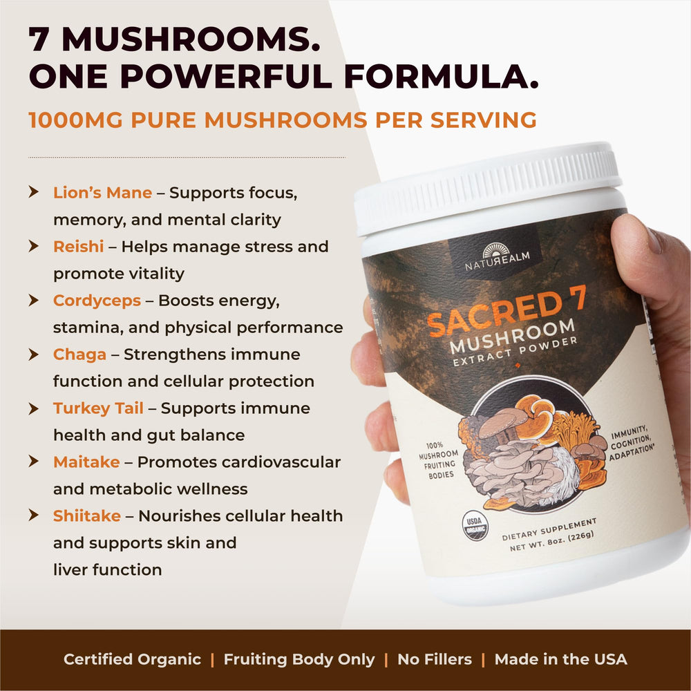 Smoothie or tea mix with Sacred 7 powder in blender