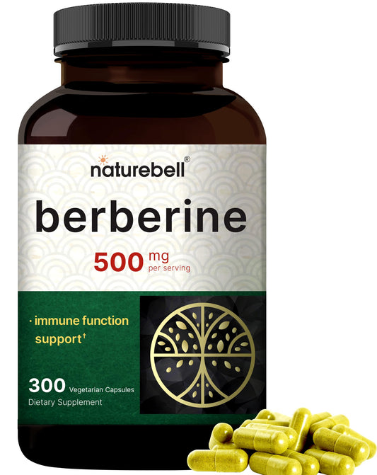 NatureBell Berberine 500mg bottle front view, ideal for daily wellness choices.