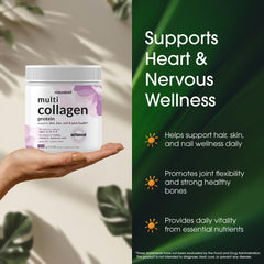 Close-up of hyaluronic acid and vitamin C ingredients in NatureBell collagen blend.
