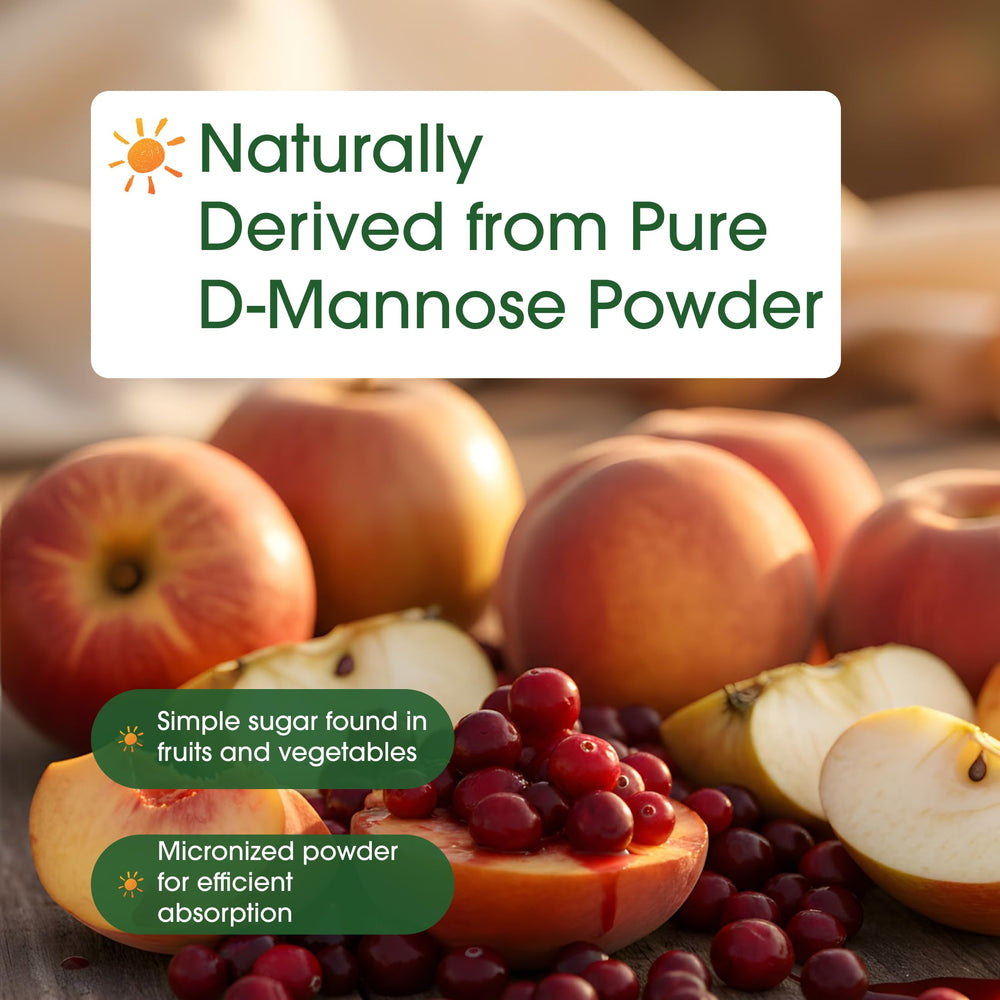 NatureBell D-Mannose on kitchen counter implies easy daily wellness routine.