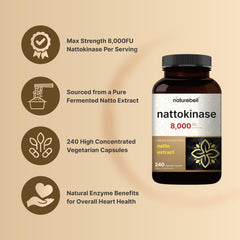 NatureBell nattokinase capsules arranged in bottle for everyday wellness