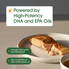 NatureBell Omega-3 burp-free label emphasizing lemon flavor