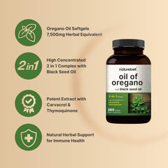 NatureBell oregano extract and carvacrol label close-up.