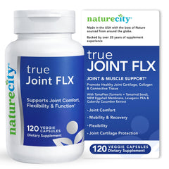 NatureCity TrueJoint FLX bottle front promotes joint support and mobility.