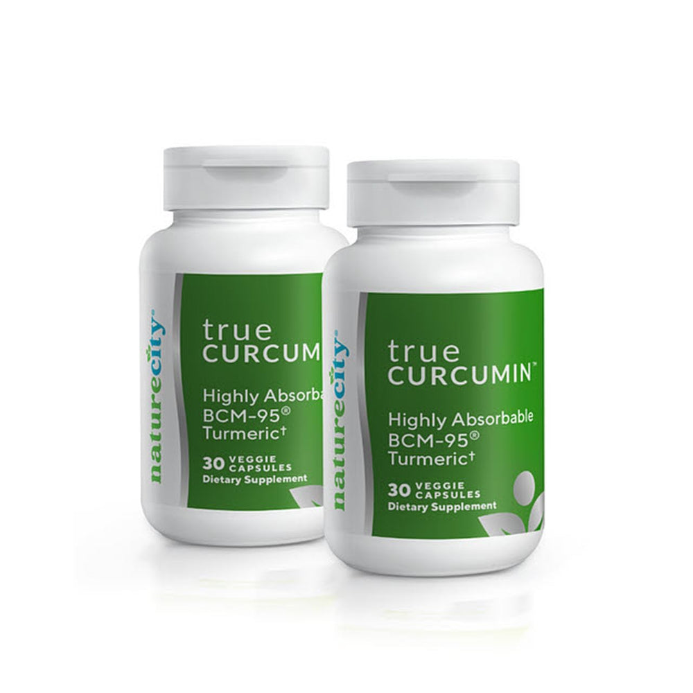 NatureCity True-Curcumin bottle front; supports daily wellness and potential joint comfort.