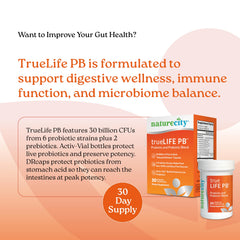NatureCity True-Life-PB capsules delivering 30B CFUs across six strains
