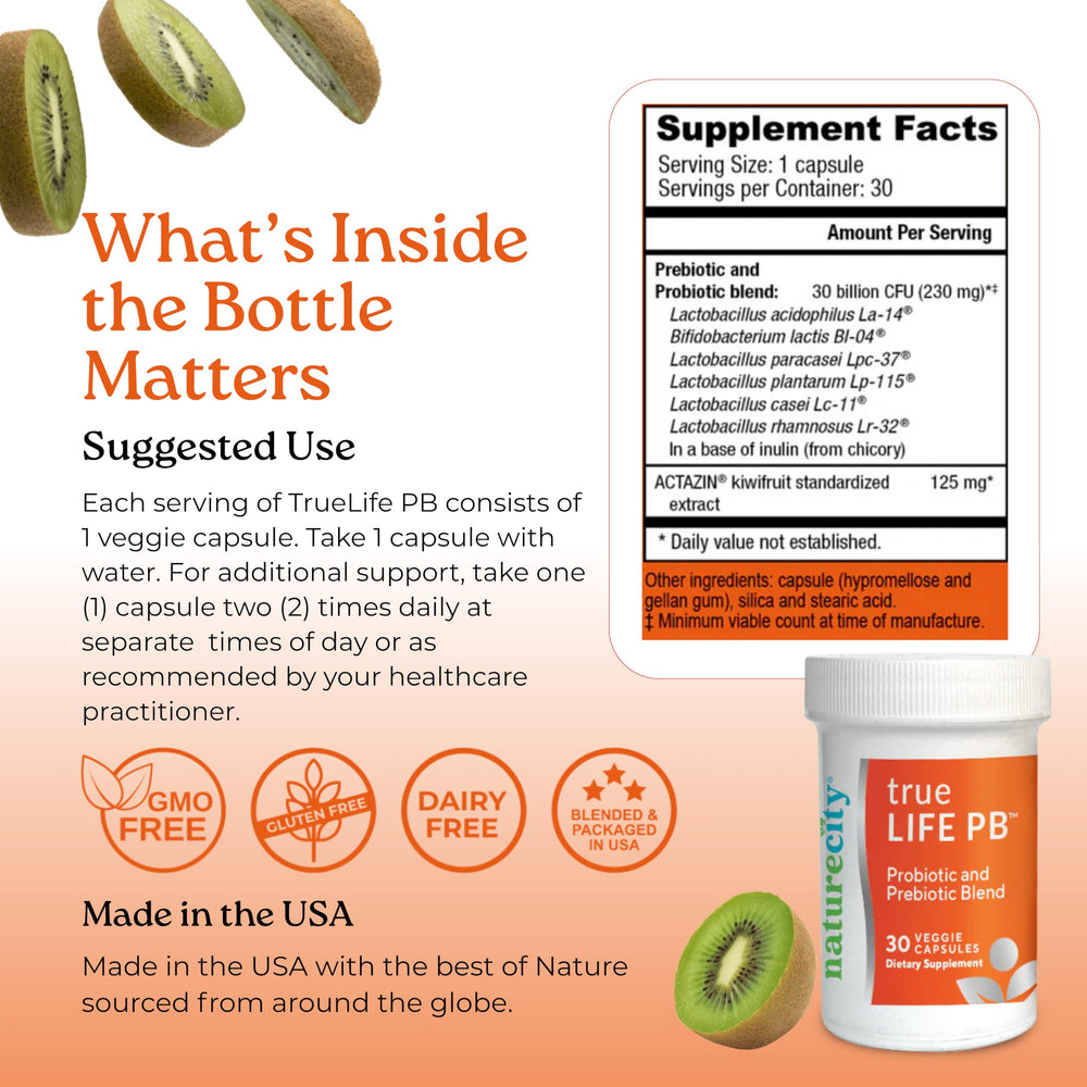 Dairy-free vegan friendly NatureCity True-Life-PB capsules