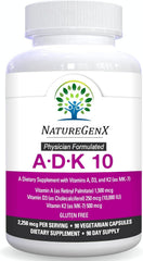 NatureGenX ADK10 capsules in a bottle convey easy daily intake.