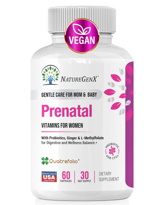 NatureGenX Methyl Prenatal bottle with easy-to-swallow capsules for daily prenatal support.