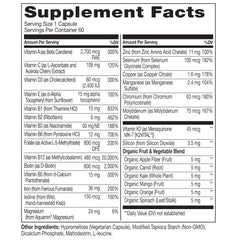Naturelo Bariatric ingredients panel close-up features plant-based nutrients.