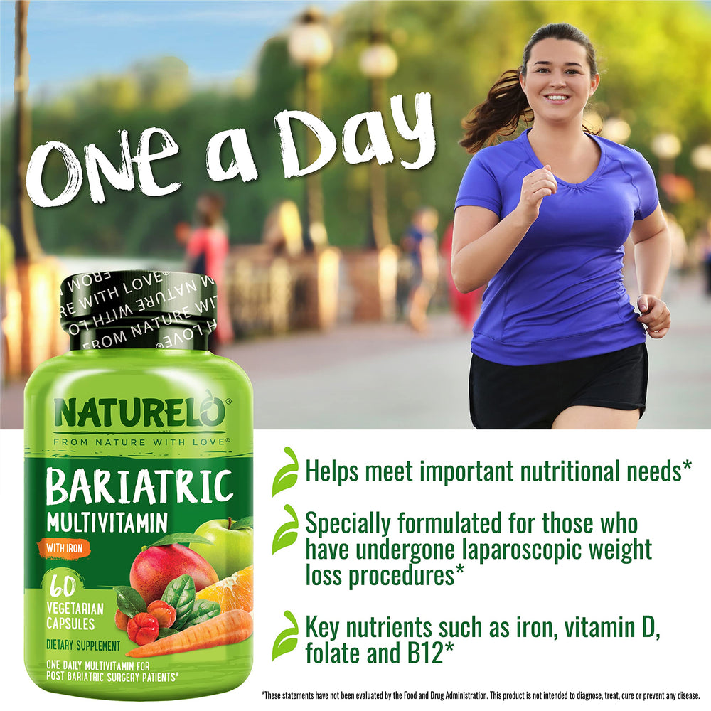 Naturelo Bariatric packaging demonstrates non-GMO and gluten-free attributes.