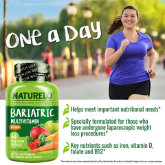 Naturelo Bariatric packaging demonstrates non-GMO and gluten-free attributes.