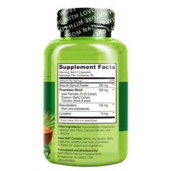 NATURELO Broccoli Lycopene Plant Sterols image showcases antioxidant-rich blend for well-being.