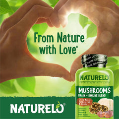 Naturelo daily routine setup with capsules and tea suggests easy everyday use.