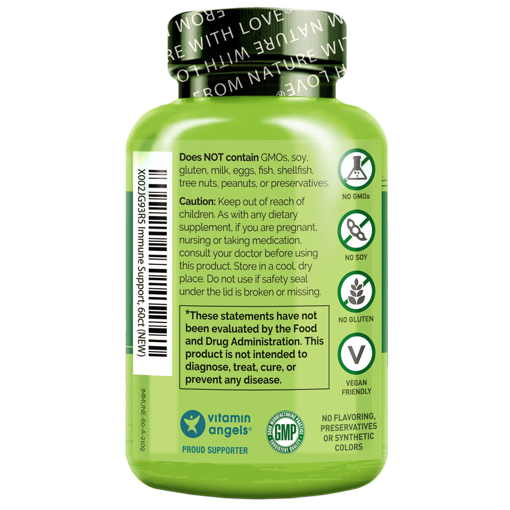 Two-pack Naturelo Immune Support packaging with 60 vegan capsules each
