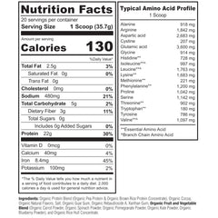 Naturelo chocolate protein powder poured into a glass for smoothie