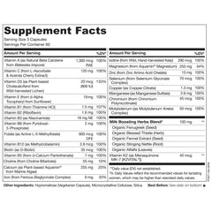 Label close-up showing vitamin D and folate information on Naturelo bottle