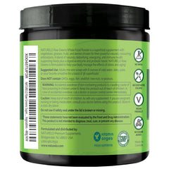 Naturelo Raw Greens closeup berry powder shows vibrant nutrition.