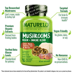 Naturelo Turkey Tail close-up suggests antioxidant-rich immune support possibilities.