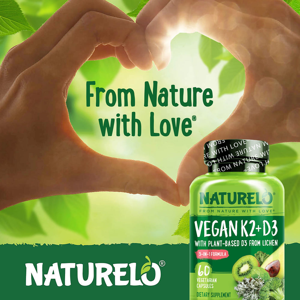 NATURELO capsules on table for easy daily wellness routine.