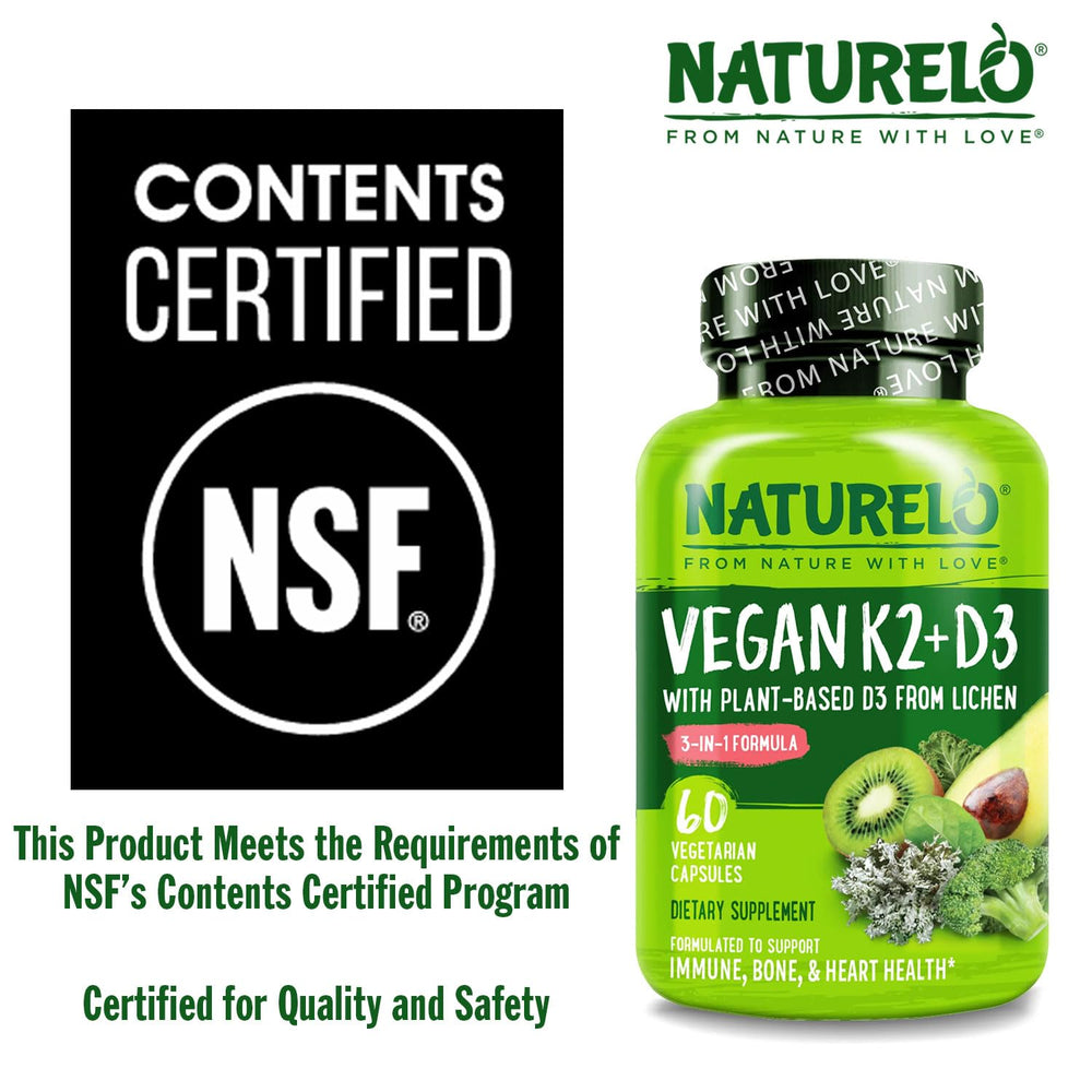 NATURELO clean-label packaging indicating vegan and gluten-free attributes.