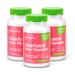 Naturenetics HairAnew bottle front for daily hair nourishment and easy supplement routine