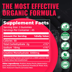Nature’s Aid creatine gummy 3 gummies per serving for easy dosing.