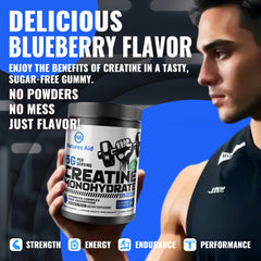 Natures Aid Creatine Gummy blueberry electrolyte label on bottle.