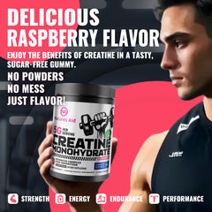 Natures Aid creatine gummy bottle on a desk suggesting daily routine
