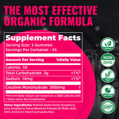 GMP-certified Nature's Aid Creatine Gummy bottle with vegan sugar-free formula