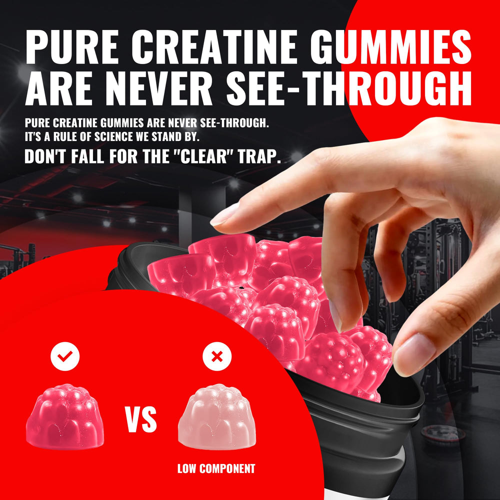 Natures Aid Creatine Gummy vegan symbol communicates plant-based treat.
