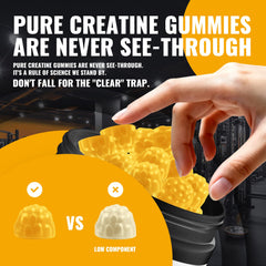 Natures Aid Creatine Monohydrate Gummies label featuring passion fruit flavor imagery.