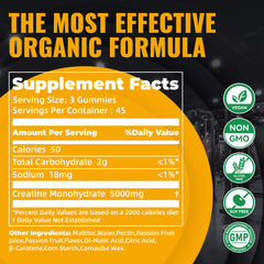 Natures Aid Creatine Monohydrate Gummies pouring from bottle into hand for quick use.