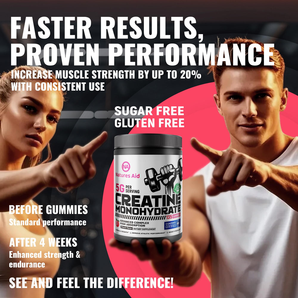 Natures Aid peach electrolyte gummies serving three gummies image