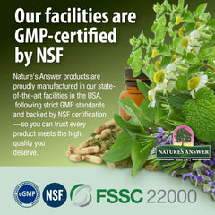 Nature's Answer kosher-certified badge signals trusted quality for health-conscious shoppers.