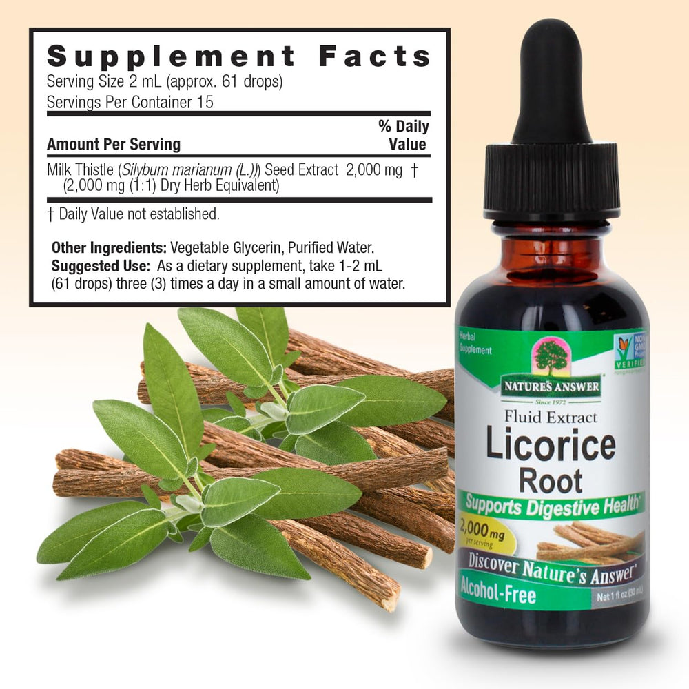 Nature's Answer Licorice Root dispensed dose image suggesting potency for blends