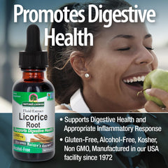 Nature's Answer Licorice Root packaging box highlighting vegan and kosher attributes